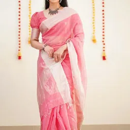 Flosive Ethnic Motifs Woven Design Zari Banarasi Saree-picture-16