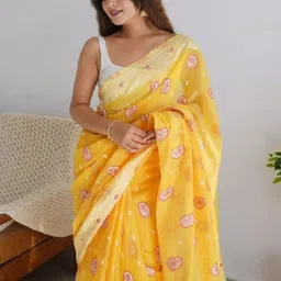 Flosive Woven Design Zari Art Silk Banarasi Saree image 4