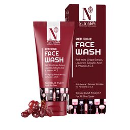 nutriglow advanced organics Nutriglow Advanced Red Wine Sustainable Face Wash for Anti-Aging - 100 ml-picture-0