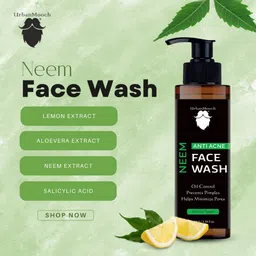 UrbanMooch Men Anti Acne Neem Face Wash For Oil Control & For Prevents Pimples - 100ml image 2