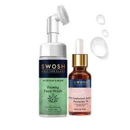 SWOSH Aloe Vera Foaming Face Wash & 1% Hyaluronic Acid Serum - 100ml + 30ml-image-55