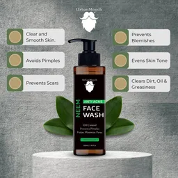 UrbanMooch Men Anti Acne Neem Face Wash For Oil Control & For Prevents Pimples - 100ml image 3