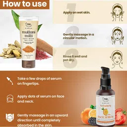 TNW the natural wash Combo Of Multani Mitti Face Wash & Vitamin C Serum - 130 ml image 2
