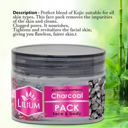 Lilium Pack of 3 Bamboo Charcoal Face Pack, 250 gm each image 3