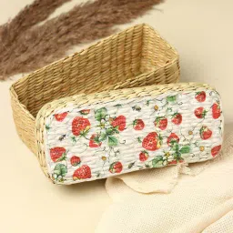habereindia Red & White Seagrass Solid 10.24 x 4.72 Inches Storage Basket by Habere India-picture-10