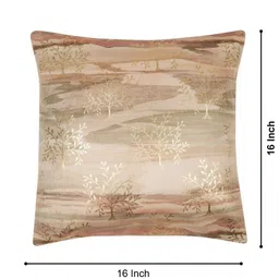 DREAM WEAVERZ Brown & Gold-Toned Set of 2 Abstract Velvet Square Cushion Covers image 2