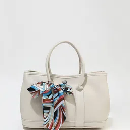 LULU & SKY Textured Structured Handheld Bag With Scarf-picture-7