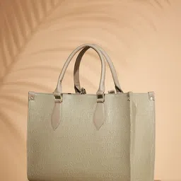 Mast & Harbour Beige Typography Printed Oversized Structured Tote Bag-picture-43