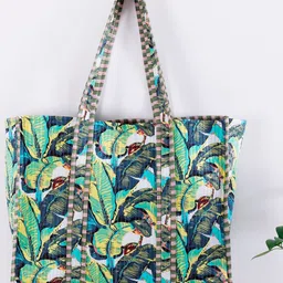 HANDICRAFT PALACE Leaf Printed Shopper Tote Bag-picture-25