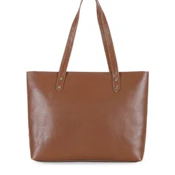 Toteteca Brown Textured PU Structured Shoulder Bag with Tasselled image 2