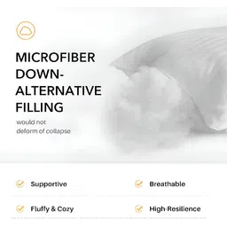 DADDY COOL White 2 Pieces Fibre Filled Lightweight Sleep Pillow image 5