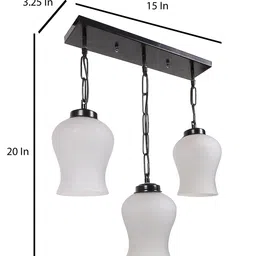 new era Black Iron and Glass Cluster Hanging Light image 5