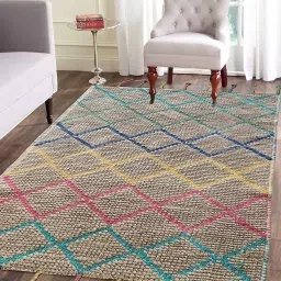 the home talk Geometric Pattern Jute 3 X 5 Feet Flat Weave Runner image 1