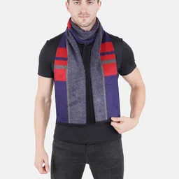 MUFFLY Purple & Red Printed Woven Reversible Cashmere Wrap Mufflers image 4