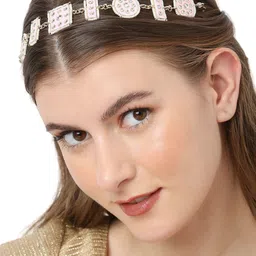 OOMPH Meenakari Enamel & Kundan Studded Traditional Wedding Head Chain image 5