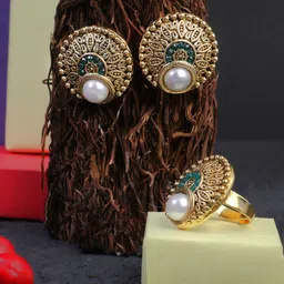 Adwitiya Collection Gold-Plated  Artificial Stones Jewellery Set-image-77