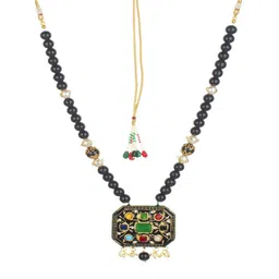Runjhun Gold-Plated Kundan Studded & Beaded Jewellery Set-picture-38