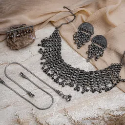TEEJH Silver-Plated Oxidized Jewelry Gift Set-picture-12
