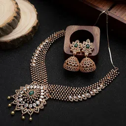 CARDINAL Brass-Plated AD Stone-Studded Jewellery Set-picture-58
