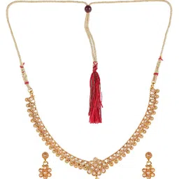Jazz and Sizzle Gold-Plated Kundan Studded & Pearl Beaded Jewellery Set-picture-35