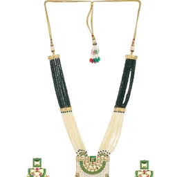 Runjhun Gold Plated Kundan Studded Meenakari Jewellery Set-picture-27