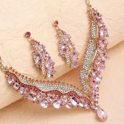 SOHI Gold-Plated Stone-Studded Jewellery Set-picture-29