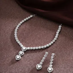 Priyaasi Sterling Silver-Plated AD-Studded Jewellery Set-picture-21