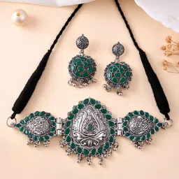 Silvermerc Designs Silver-Plated Cubic Zirconia Studded Jewellery Set-picture-54