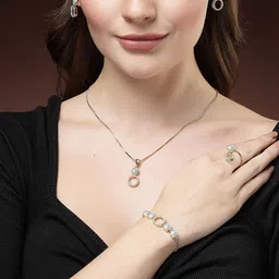 DressBerry Gold-PlatedCZ-Studded Jewellery Set-picture-41