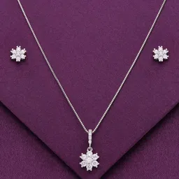 KAI JEWEL Rhodium-Plated 92.5 Sterling Silver Cubic Zirconia-Studded Jewellery Set-picture-12