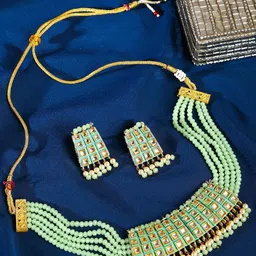 SOHI Gold-Plated Kundan-Studded Jewellery Set image 1