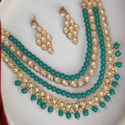 OOMPH Kundan Stone Studded Jewellery Set-picture-23
