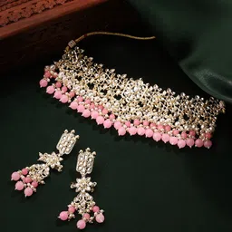 Priyaasi Gold-Plated Stones-Studded & Beaded Jewellery Set-image-77