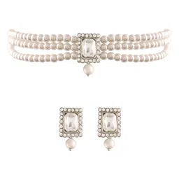 I Jewels Rhodium-Plated Silver-Toned & White Jewellery Set-picture-12