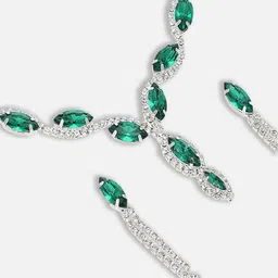 SOHI Silver-Plated Stone-Studded Jewellery Set image 2