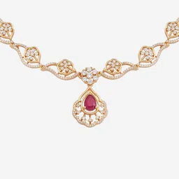 Kushal's Fashion Jewellery Gold-Plated Cubic Zirconia Stone Studded Jewellery Set image 4