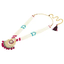 Zaveri Pearls Gold-Plated Stone-Studded & Beaded Jewellery Set image 3