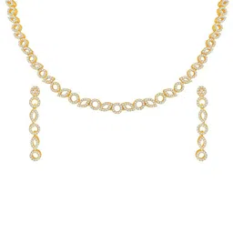 Peora Gold Plated Cubic Zirconia-Studded Jewellery Set image 3