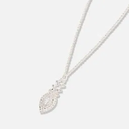 DressBerry Silver Toned Silver-Plated Stone-Studded Jewellery Set image 3