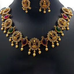 Anujeet Fashion Hub Stone Studded Jewellery Set image 5