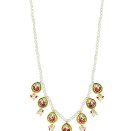 Asthetika Kids Girls Kundan Studded & Beaded Jewellery Set image 3