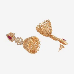 Kushal's Fashion Jewellery Gold Plated Zircon-Studded Ethnic Jewellery Set image 2