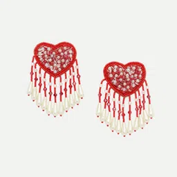Moedbuille Sequinned Pearls Beaded Heart Shaped Contemporary Jewellery Set image 2