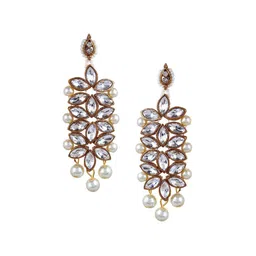 DIVASTRI Gold-Plated Stone-Studded & Beaded Jewellery Set image 2