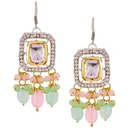 Silvermerc Designs Silver-Plated Kundan-Studded & Beaded Jewellery Set image 4