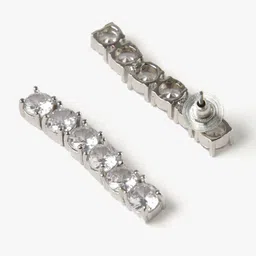justpeachy Rhodium-Plated Stone Studded Jewellery Set image 4