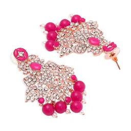 VATSALYA creation Rose Gold-Plated Stones Studded & Beaded Jewellery Set image 4