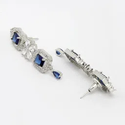 ZENEME Rhodium-Plated AD Stone-Studded Jewellery Set image 5