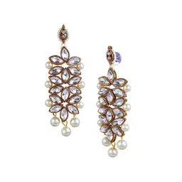DIVASTRI Gold-Plated Stone-Studded & Beaded Jewellery Set image 3
