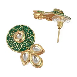 Anouk Gold-Plated Kundan-Studded & Pearl Beaded Meenakari Jewellery Set image 5